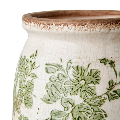 Florero VICTORIA Blanco/Verde, L Ø14/16xH37 cm