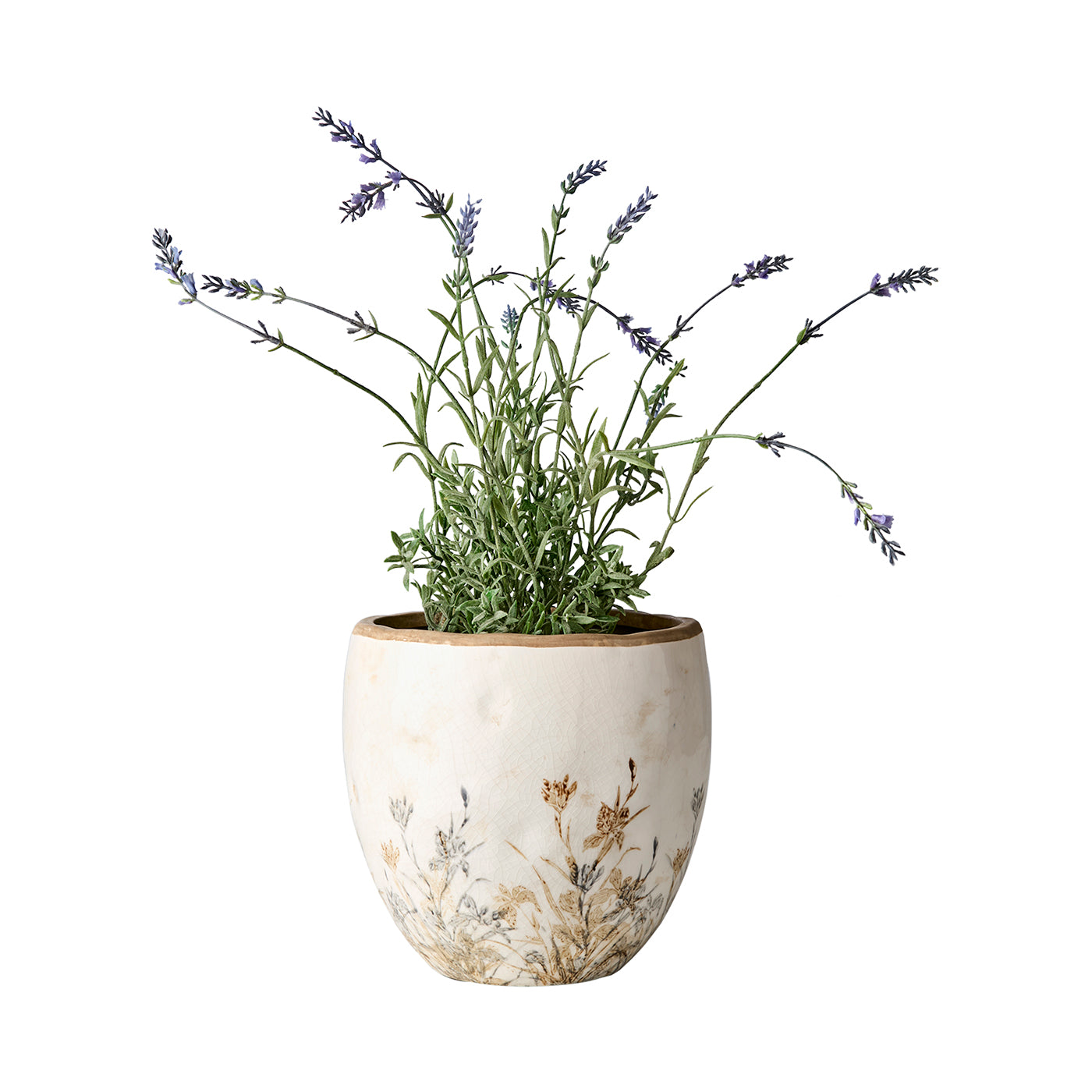 Macetero TUVA ,Blanco/Lila/Beige, Ø20xH19 cm