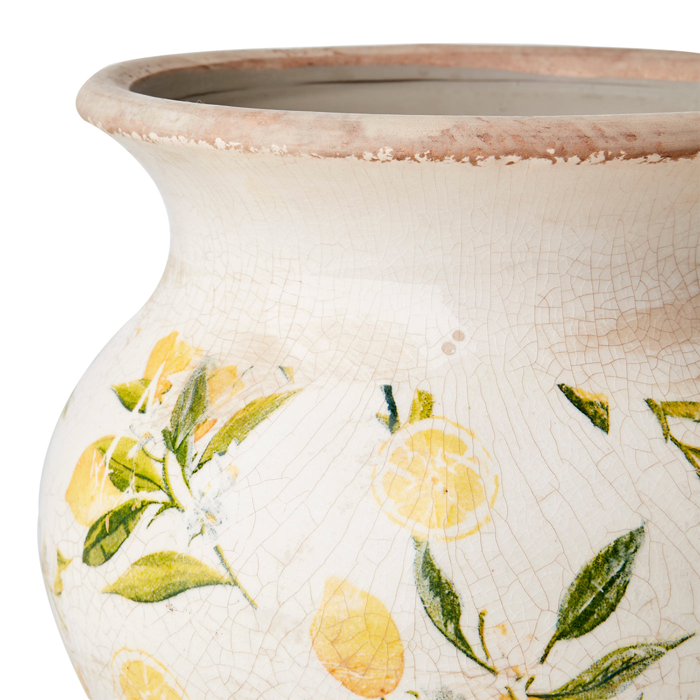 Macetero-Florero LEMONA Blanco/Verde/Amarillo, M Ø10/19xH18 cm