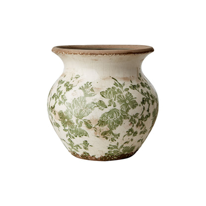 Florero VICTORIA Blanco/Verde, M Ø10/19xH18 cm