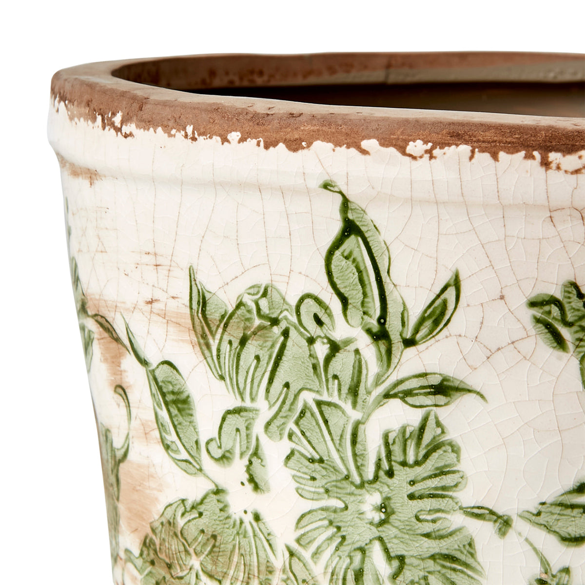 Maceta VICTORIA Blanca/Verde, S Ø14/17xH9 cm