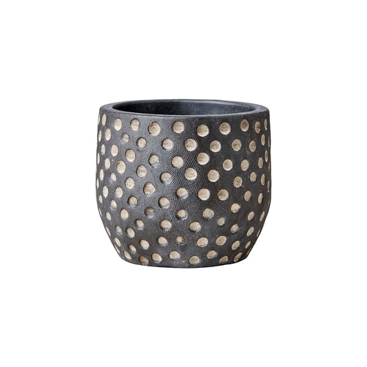Maceta S, Negro/Café; Ø11xH10 cm