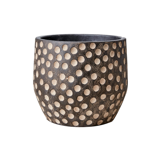 Maceta M, Negro/Café CAMILLE, Ø14xH13