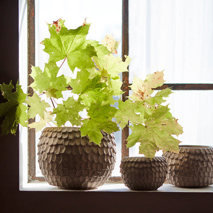 Maceta S, Marrón turrón FUDGE, Ø16xH11 cm