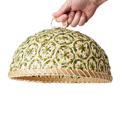 Tapa para tortas L, SUNNY, Natural/Verde, Ø31xH21 cm