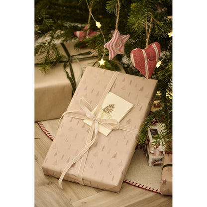Papel de Regalo Christmas Trees Beige Rollo 5 mt