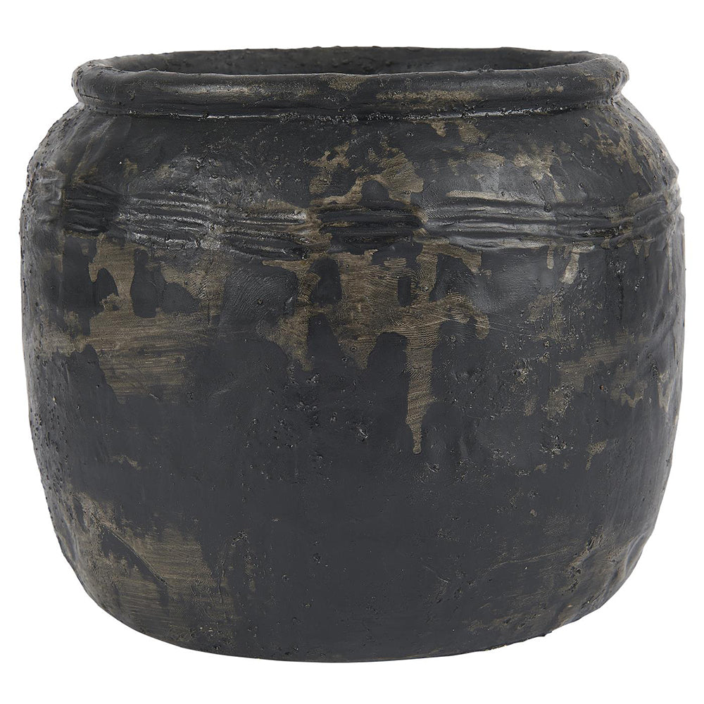 Maceta Cesar Negra Medium Handmade