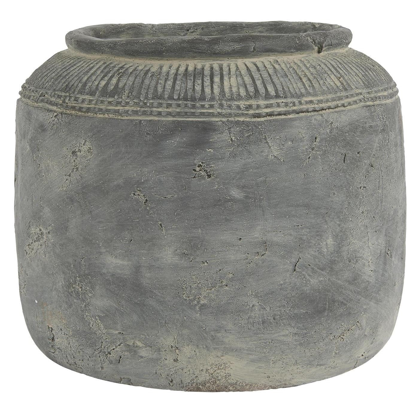 Pot de Cemento Cleopatra Charbon H: 25 cm Ø: 27 cm