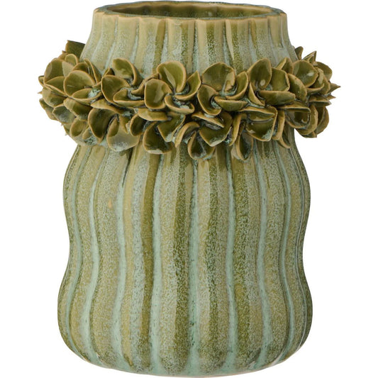 Florero Glaseado Verde H: 15.5 Ø: 12.5 cm