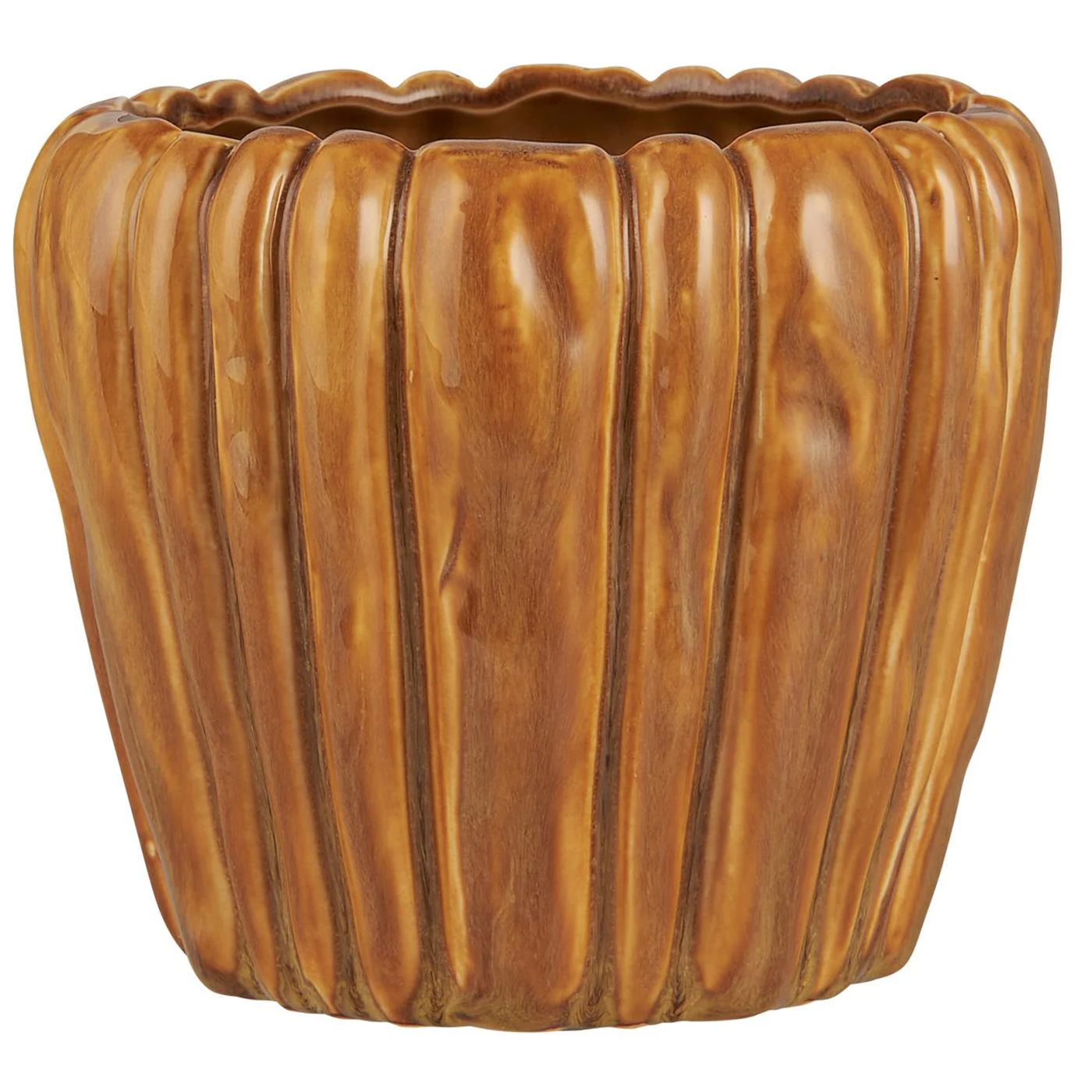 Pot Ranurado Color Arcilla H: 10,5 Ø: 12,5 cm