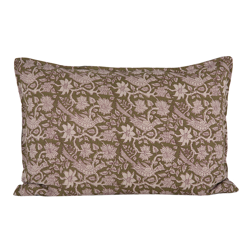 Funda Cojín Lino Jaipur Kaki 50x70 cm