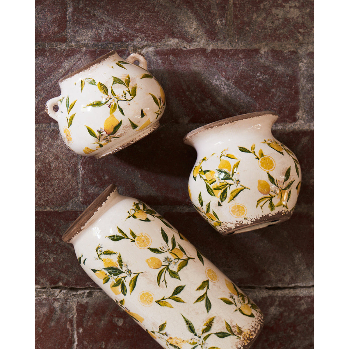 Florero LEMONA Blanco/Verde/Amarillo Small