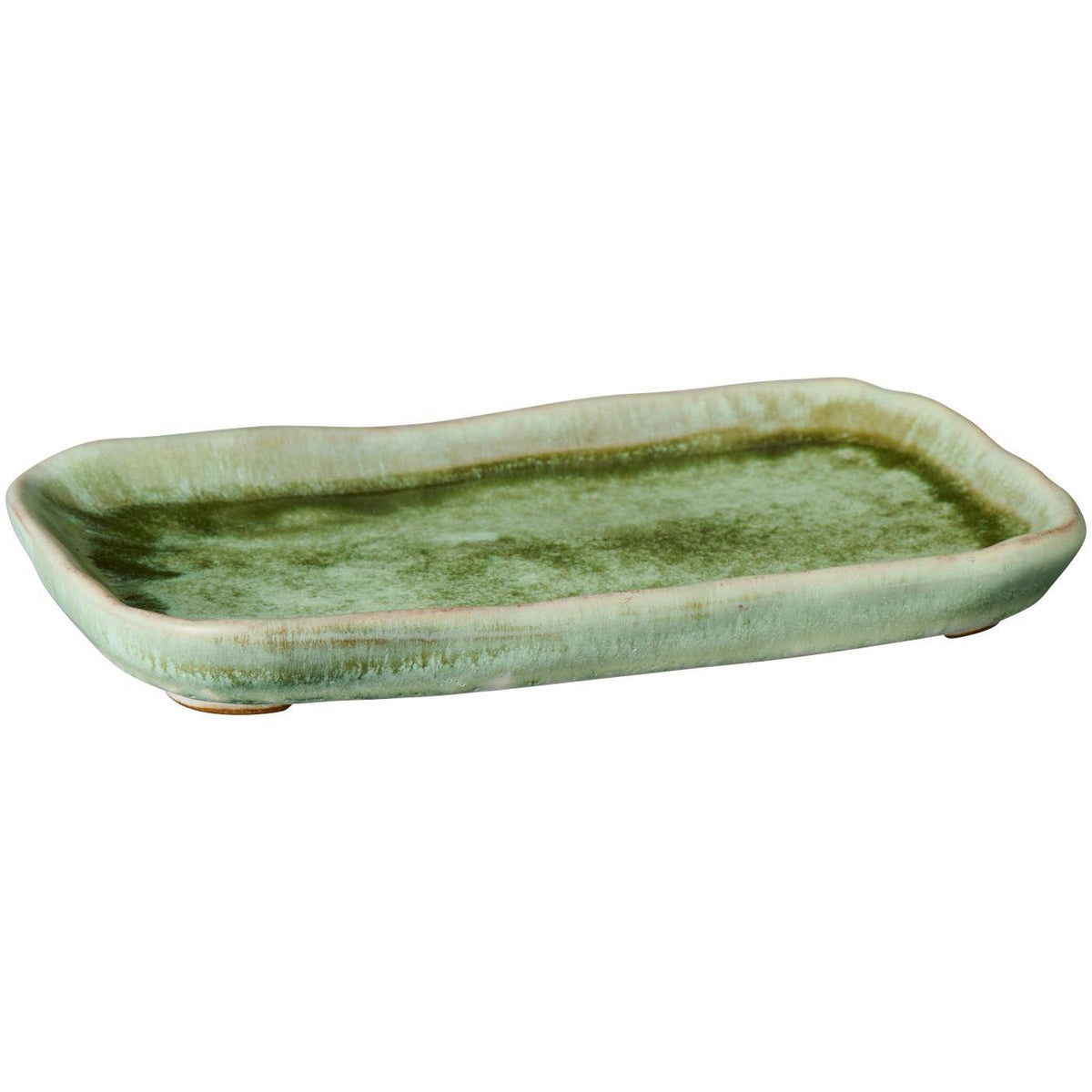 Bandeja Cerámica Verde Musgo W: 12 L: 20 cm