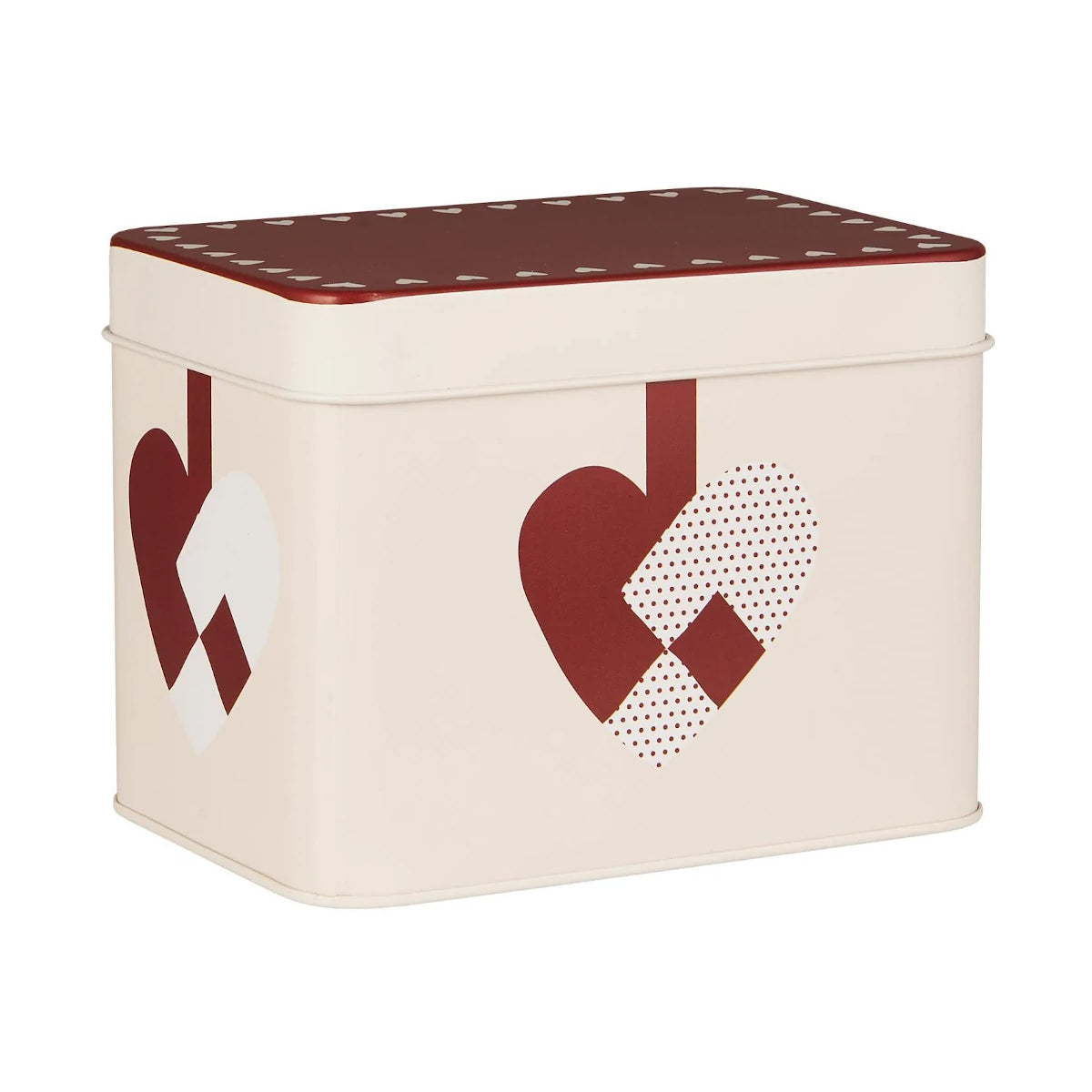 Caja Metálica para Alimentos Corazones, H: 12,1 L: 16,1 cm