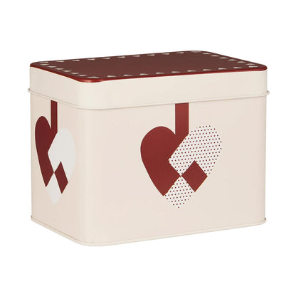 Caja Metálica para Alimentos Corazones, H: 12,1 L: 16,1 cm