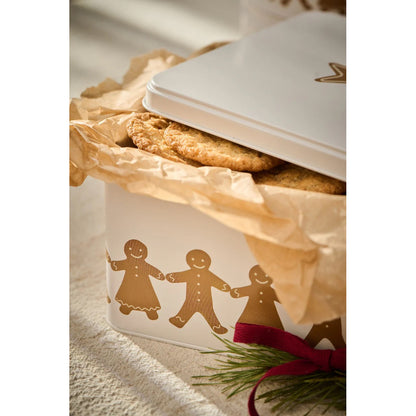Caja Metálica para Alimentos Pareja Galletas, H: 10,3 L: 17,7 cm