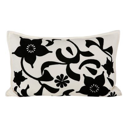 Funda Cojin Bordado Chiara Noir 40x60 cm