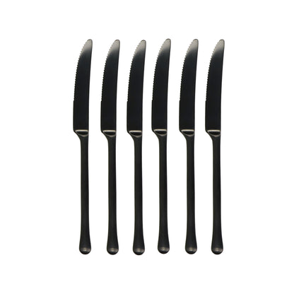 Cubierto Monet Negro Set de 6 Cuchillos