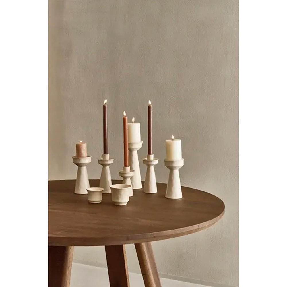 TIERNO Off White  Candelabro DIA 7,8 x H 18,2 cm