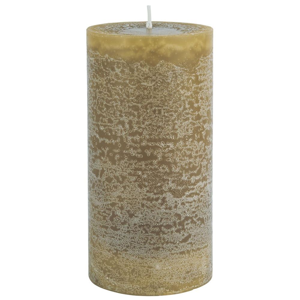 Vela Rústica Mostaza Ø:7 cm H:14 cm