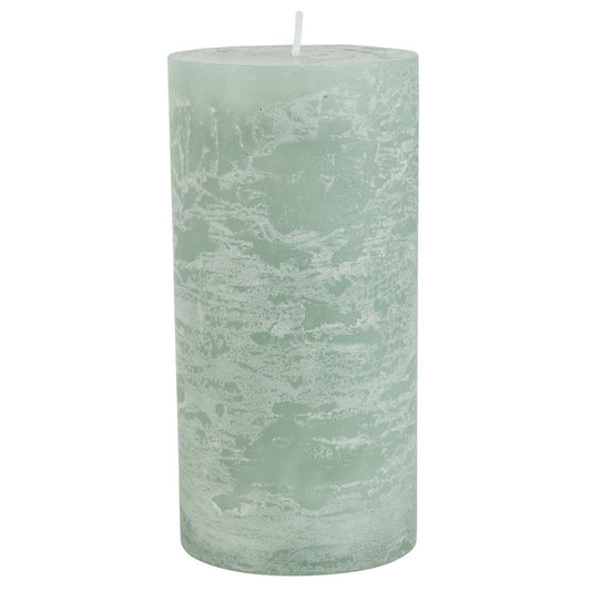 Vela Rústica Verde  Ø:7 H:14 cm