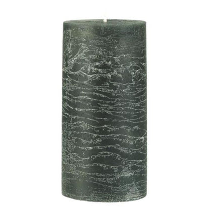 Vela Rústica Verde Oscuro H: 14 Ø: 7 cm