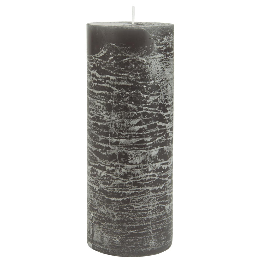 Vela Rústica Gris Oscuro Ø:7 cm H:18 cm