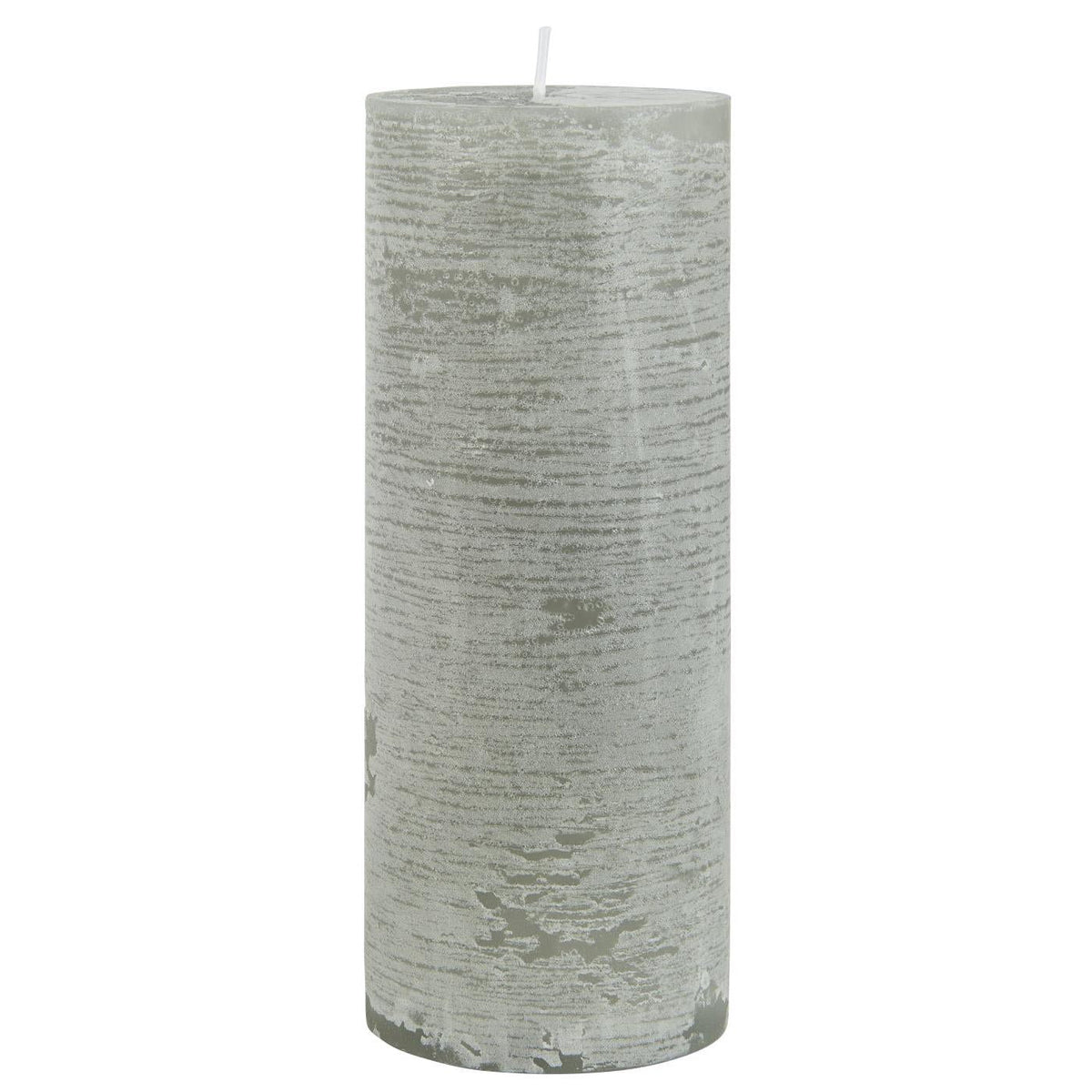 Vela Rústica Gris Claro Ø:7 cm H:18 cm