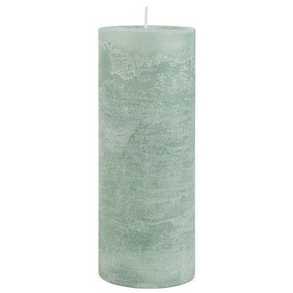 Vela Rústica Verde  Ø:7 H:18 cm