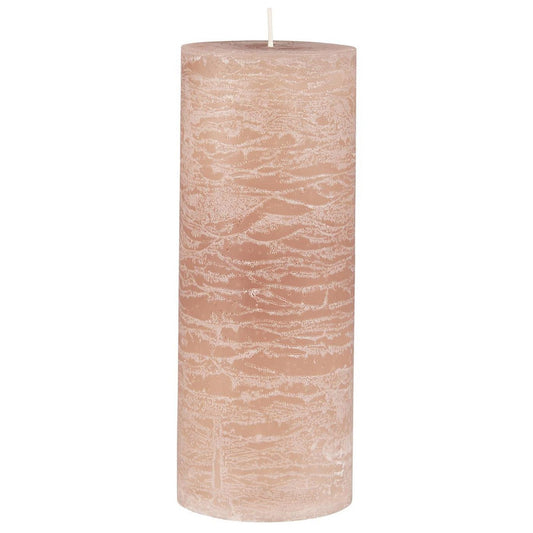 Vela Rústica Rosa Claro Ø:7 H:18 cm