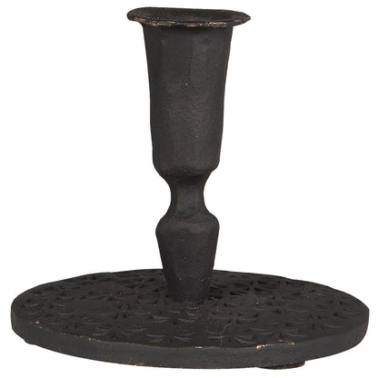 Portavela de Metal Negro H: 7 Ø: 7,7 cm