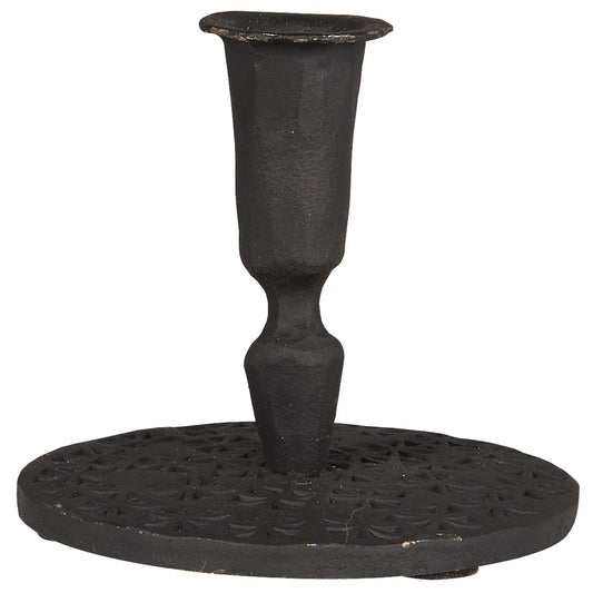 Portavela de Metal Negro H: 7 Ø: 7,7 cm