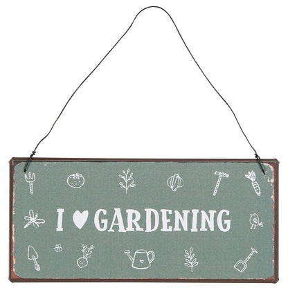 Letrero de Metal I Love Gardening L: 15 cm