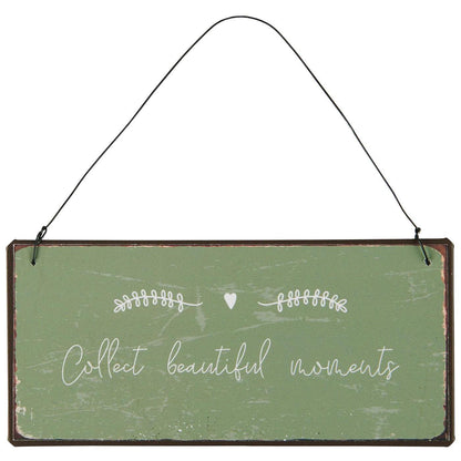 Letrero Metal: Collect Beautiful Moments H: 7 L: 15 cm