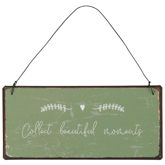 Letrero Metal: Collect Beautiful Moments H: 7 L: 15 cm