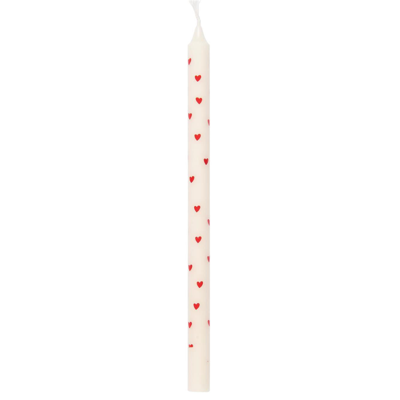 Vela Taper Diseño Corazones Rojos