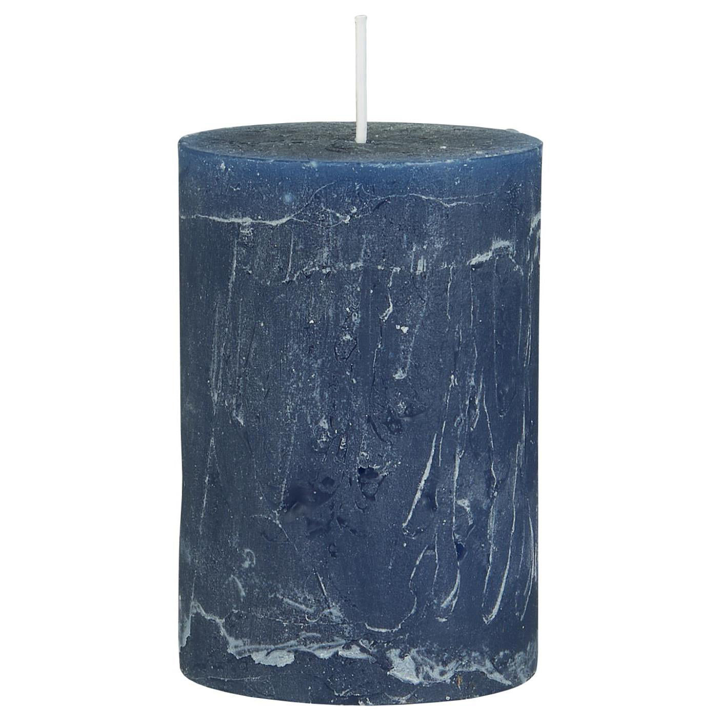 Vela Rústica Azul Oscuro H:10 cm