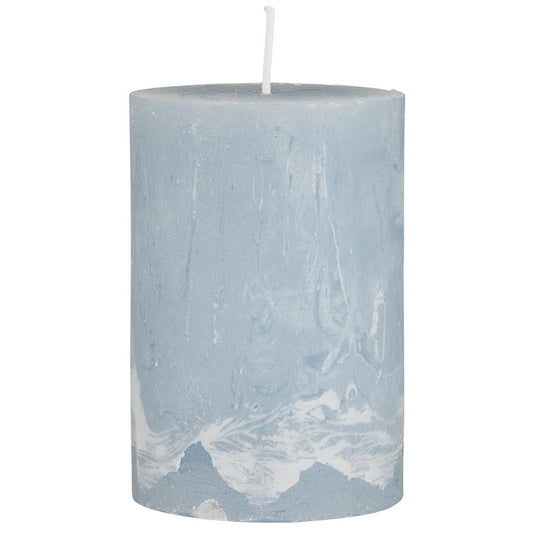 Vela Rústica Azul Ø:6.8 H:10 cm