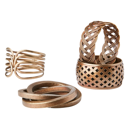 ODIN Servilletero, set de 4, Color latón