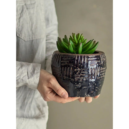 Florero Muan Negro, Ø14xH11 cm