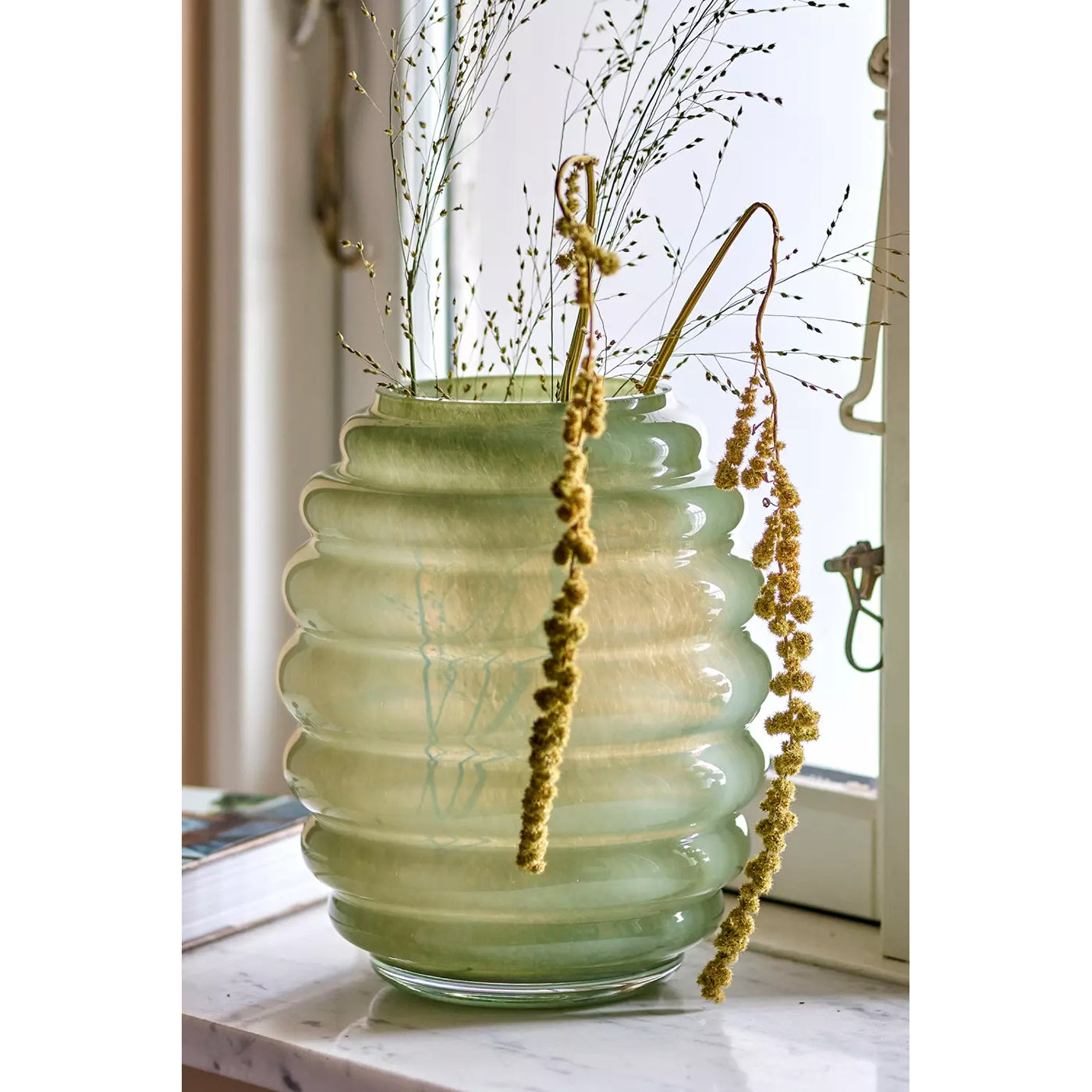 Florero Saihah Verde, Ø19xH24 cm