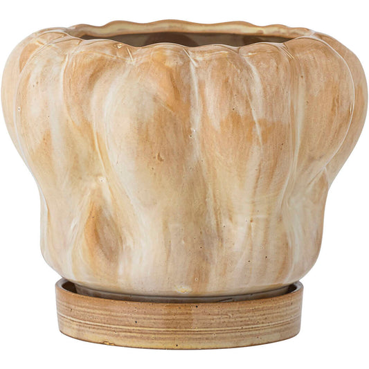 Florero Hollis Nature con Base, Ø20xH16,5 cm