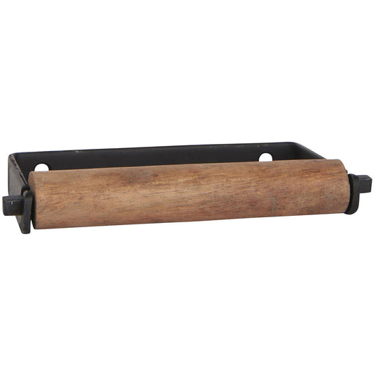 Soporte Papel Higiénico Negro Recto Barra Madera