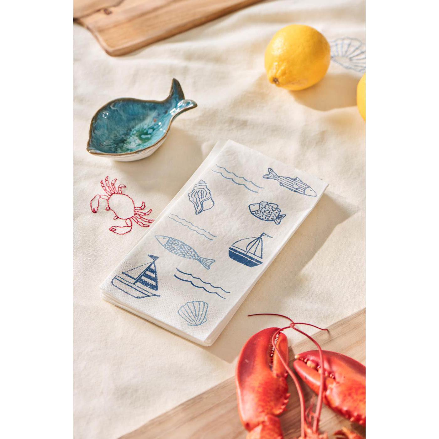 Servilletas Diseño Maritimo 16 unidades de 10x20 cm