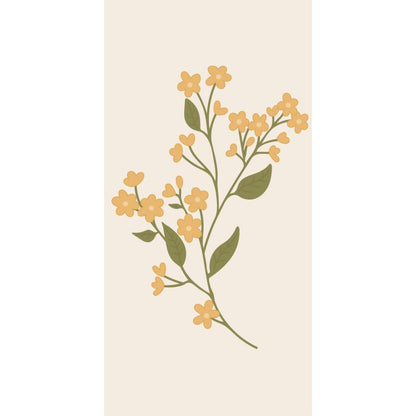 Servilletas Diseño Flor Amarilla 16 unidades de 10x20 cm