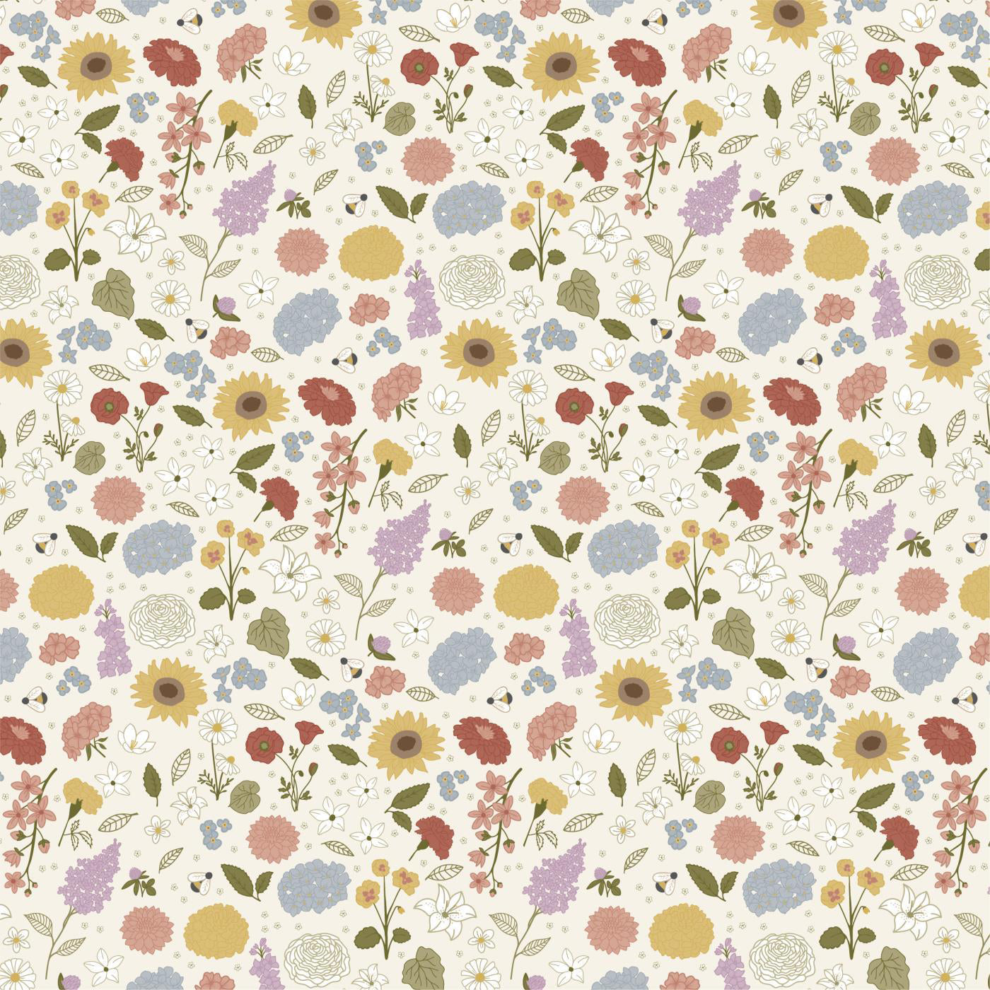 Servilletas con Diseño Flores 50 unidades de 20x20 cm