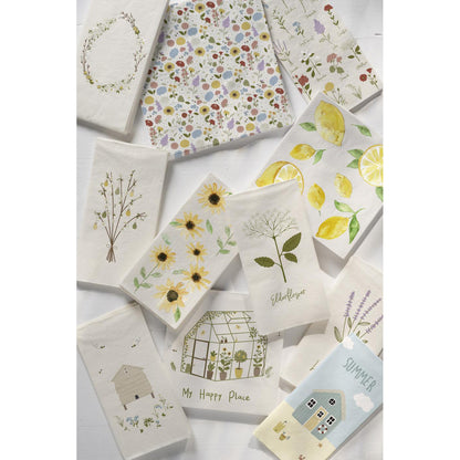 Servilletas Diseño de Flores, 16 unidades de 10x20 cm