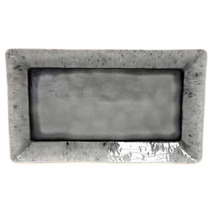 Plato Rectangular Madeira 40 cm Gris