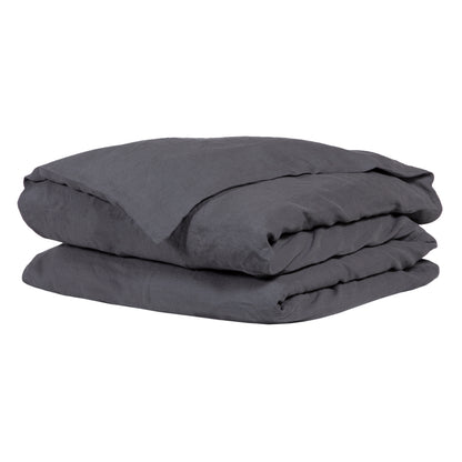 Funda de plumón Lino Gris Granito con fundas de almohadas