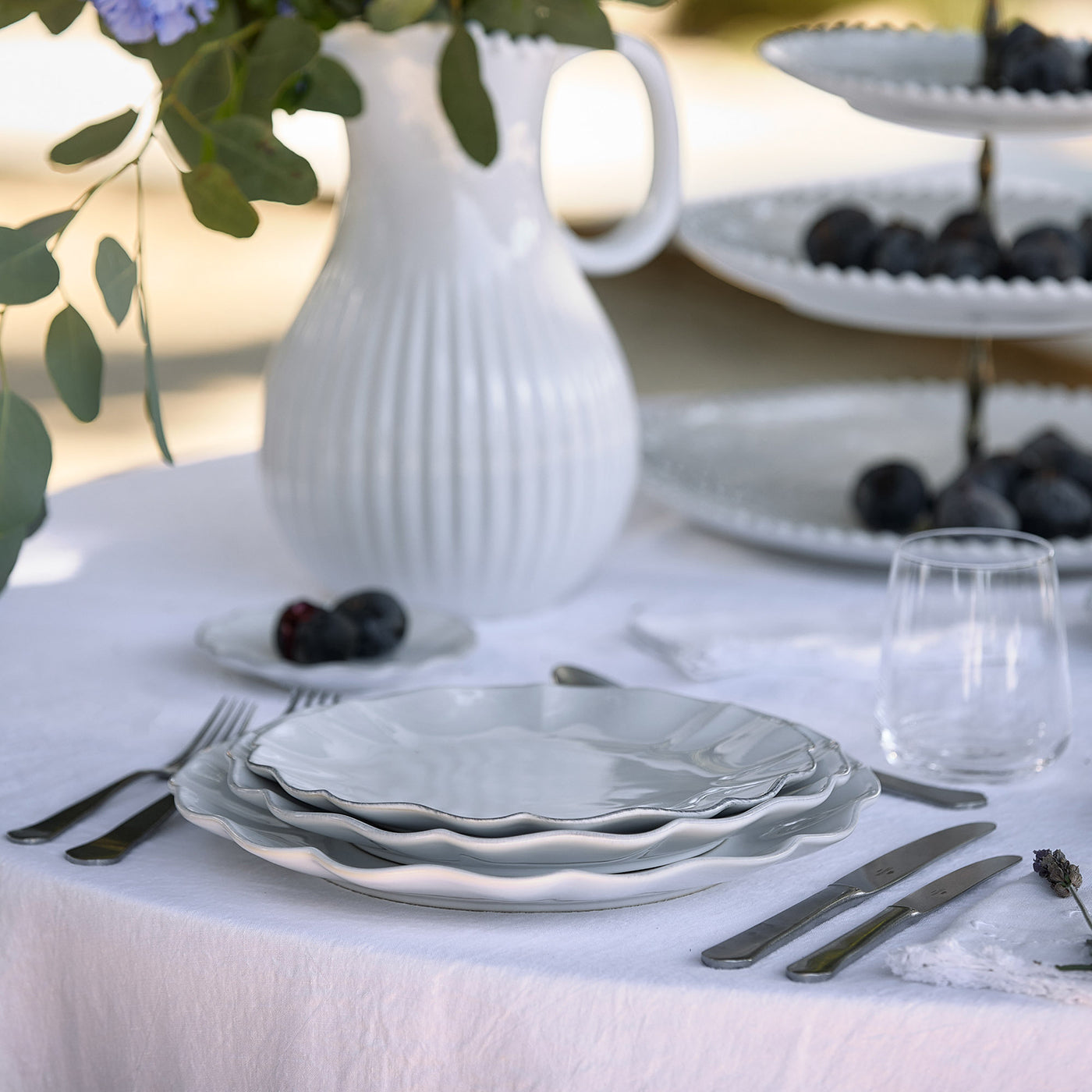 Set 6  Platos Ensalada/Postre ROSA 22 cm Blanco